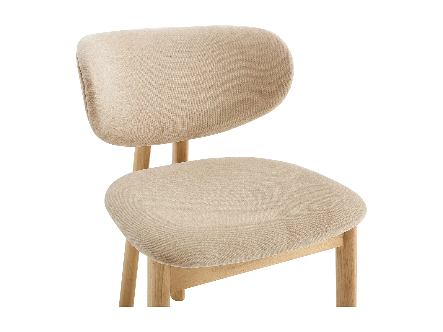 Zestaw 6 krzeseł z tkaniny i drewna kauczukowca - Beżowy - FALDRA