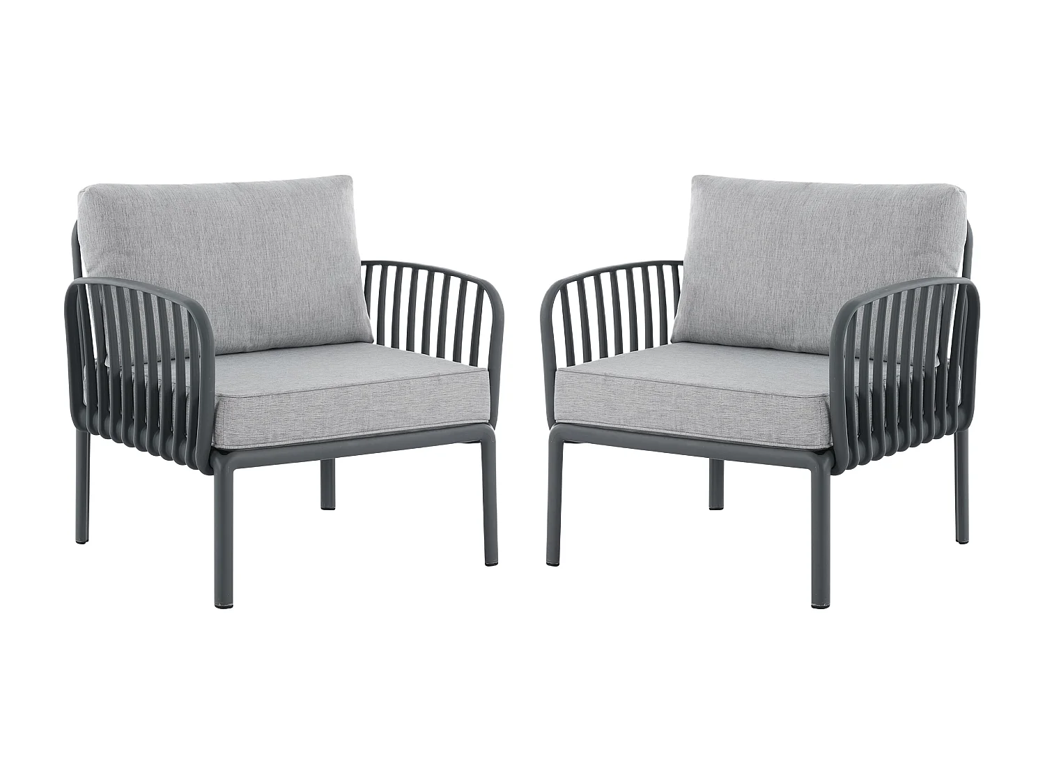 Lot de 2 fauteuils de jardin en polypropylène - Anthracite - CASILMA de MYLIA