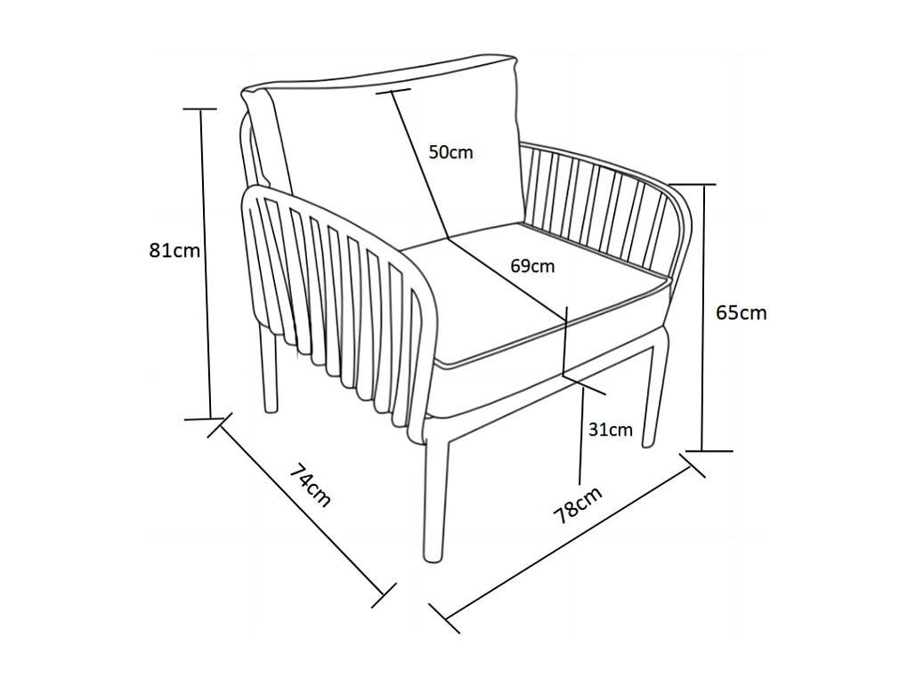 Lot de 2 fauteuils de jardin en polypropylène - Anthracite - CASILMA de MYLIA