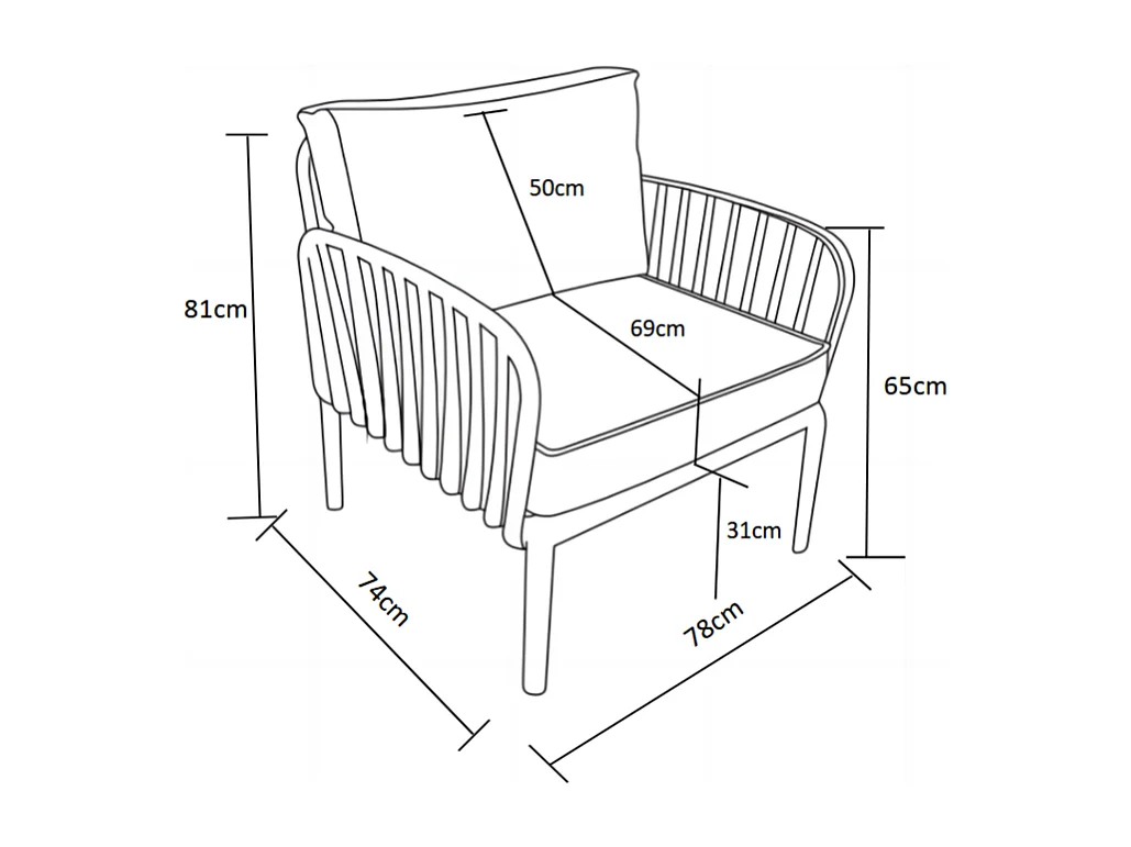 Lot de 2 fauteuils de jardin en polypropylène - Anthracite - CASILMA de MYLIA