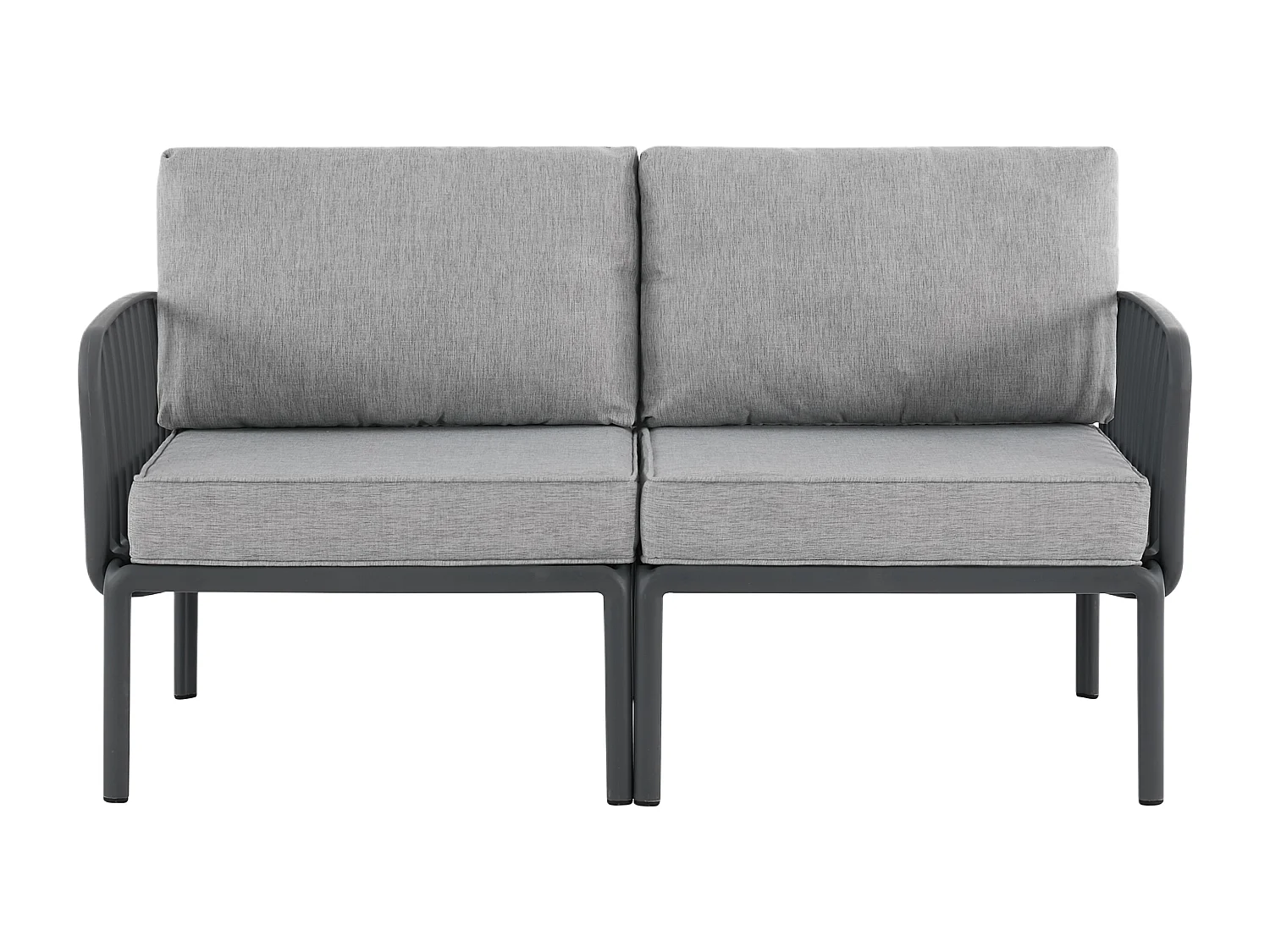 Salon de jardin en polypropylène : 1 canapé 2 places et une table basse - Anthracite - CASILMA de MYLIA