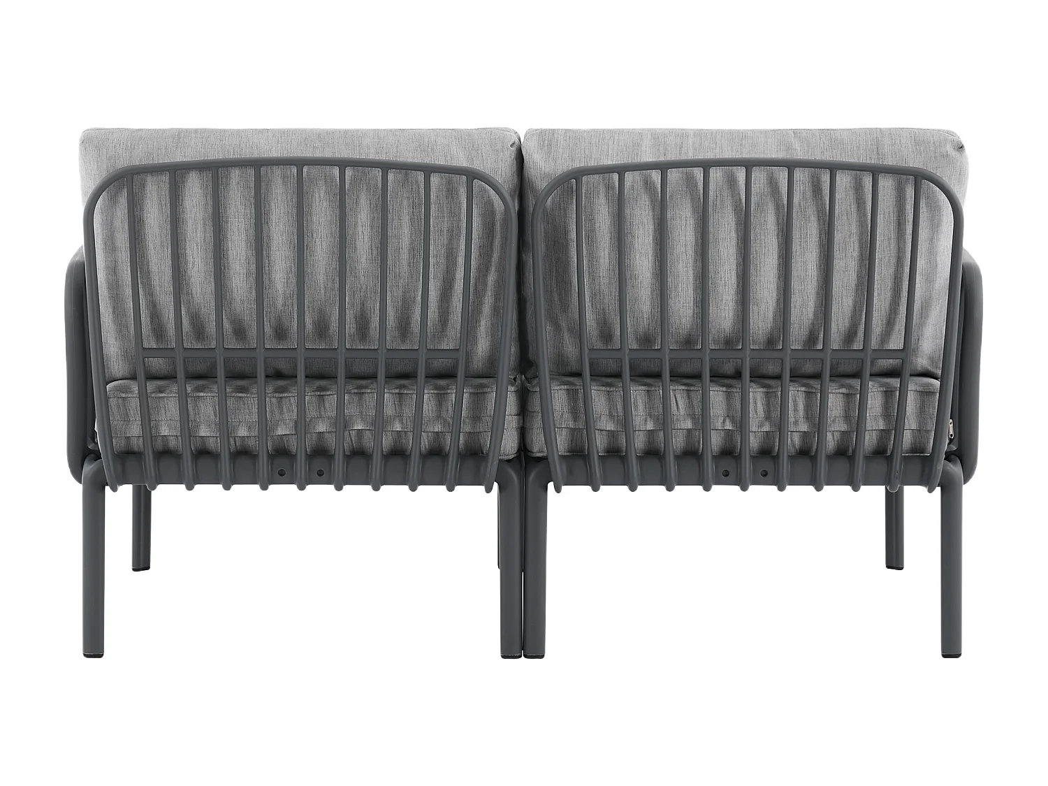 Salon de jardin en polypropylène : 1 canapé 2 places et une table basse - Anthracite - CASILMA de MYLIA