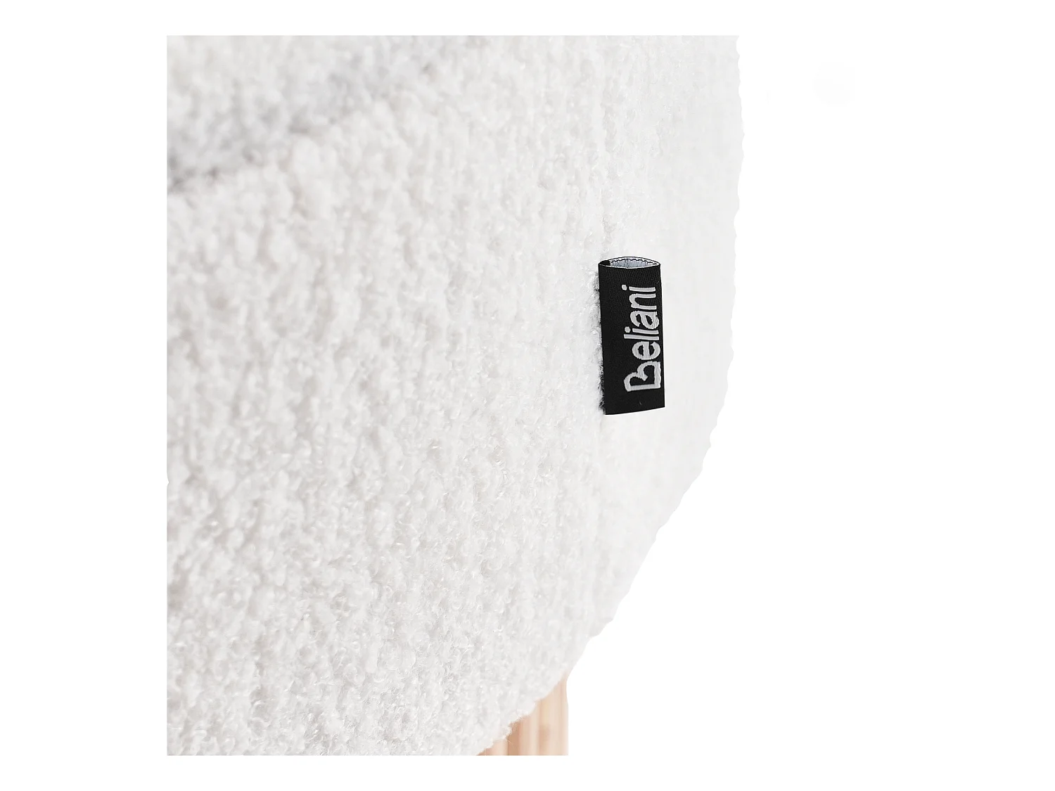 Pouf de rangement RICHEY Bouclé Blanc cassé