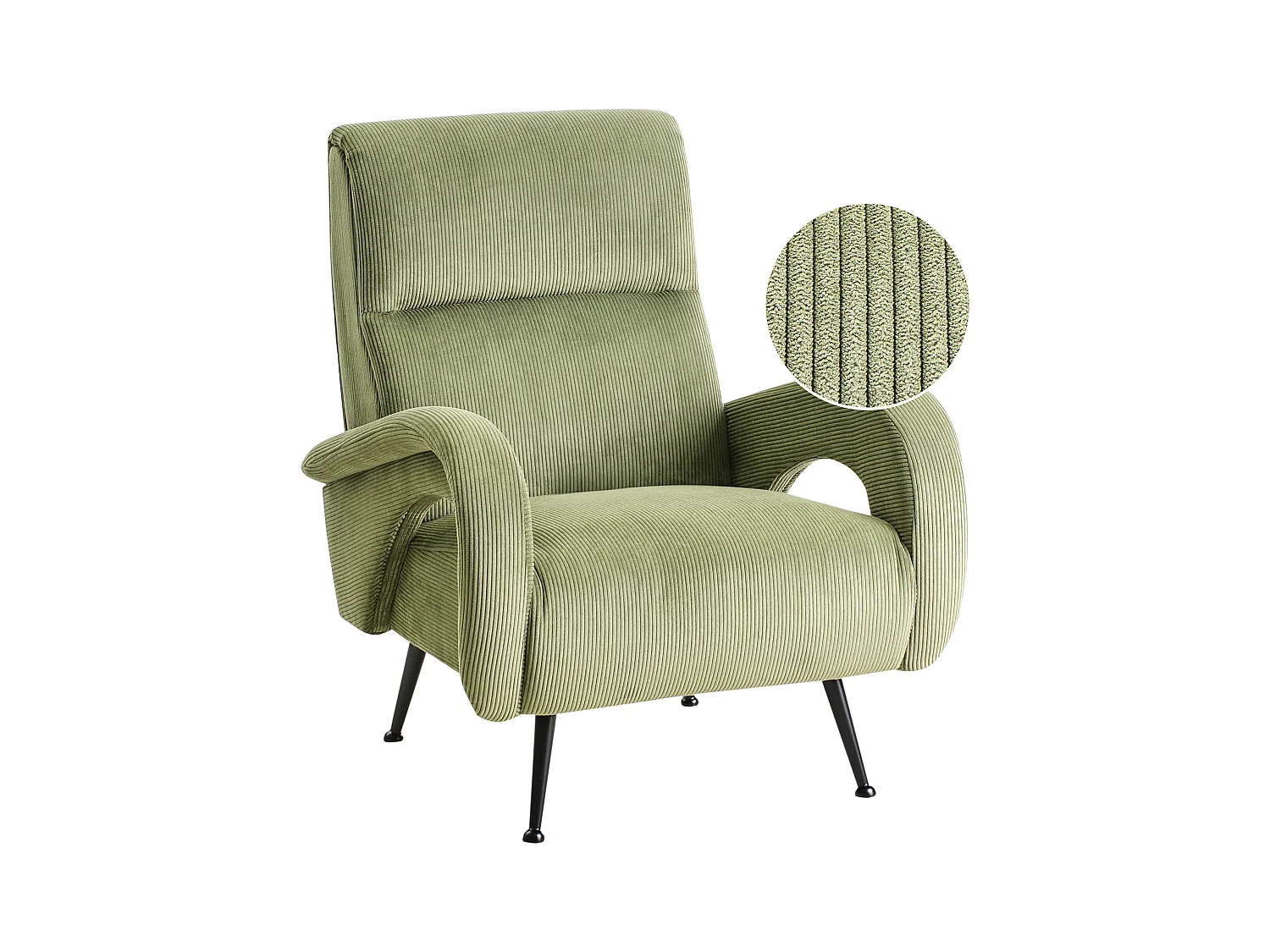 Fauteuil SVALOV Velours côtelé Vert