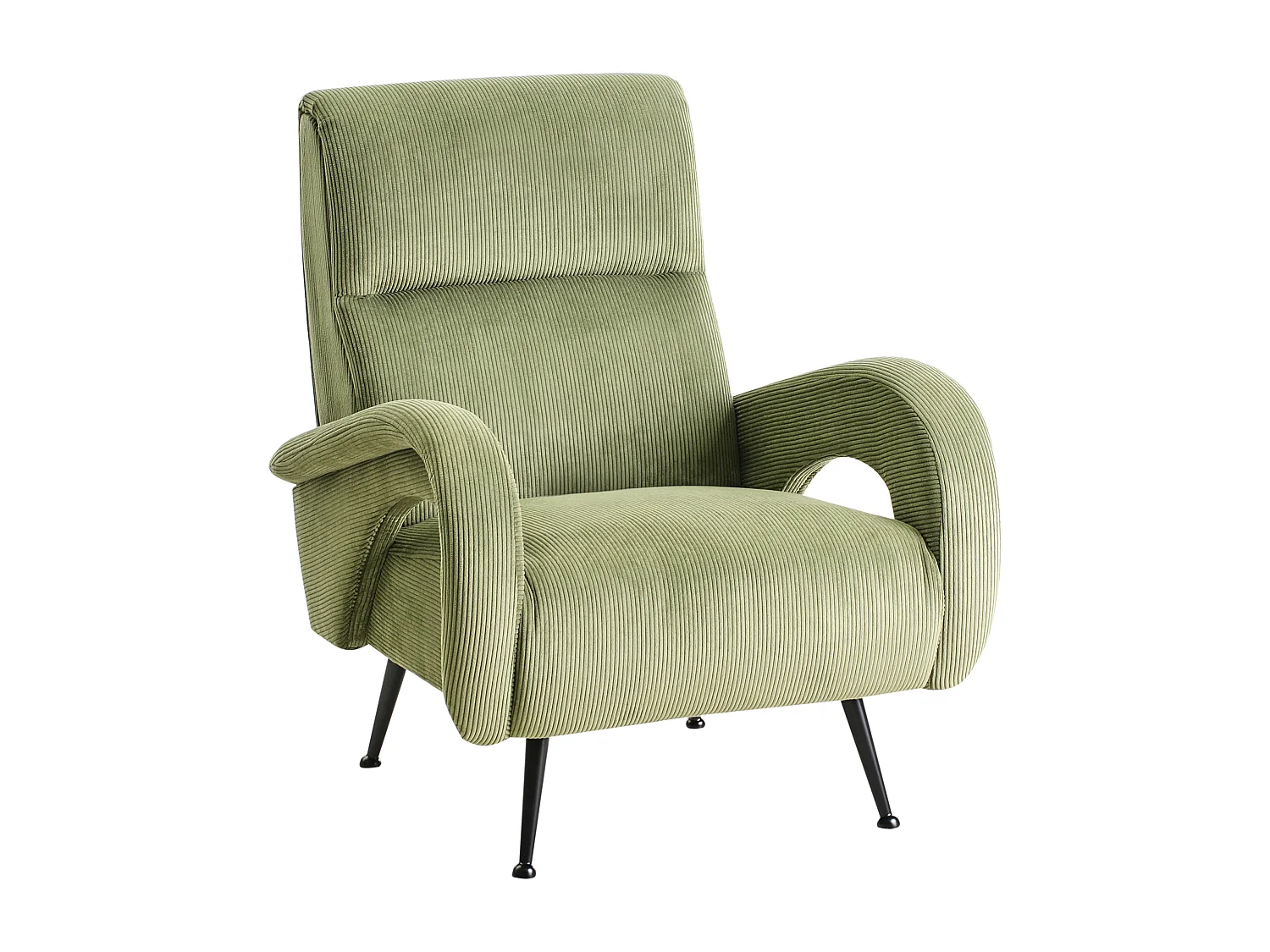 Fauteuil en velours côtelé vert SVALOV