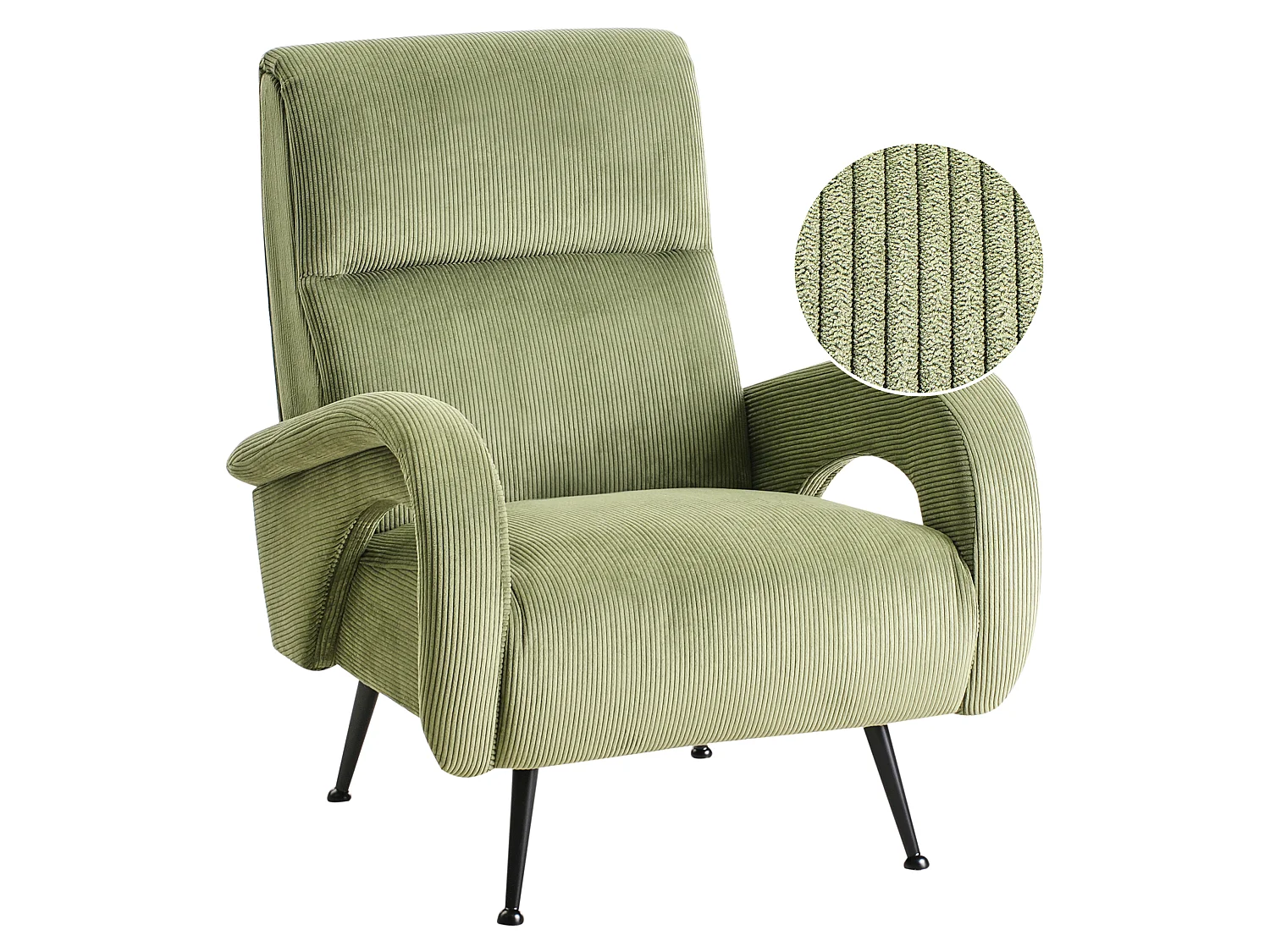 Fauteuil SVALOV Velours côtelé Vert