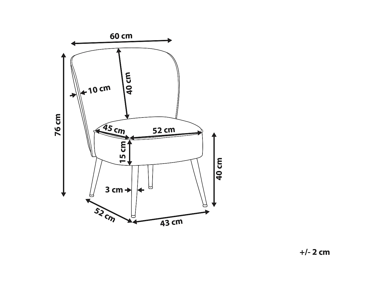 Fauteuil VOSS Tissu Multicolore