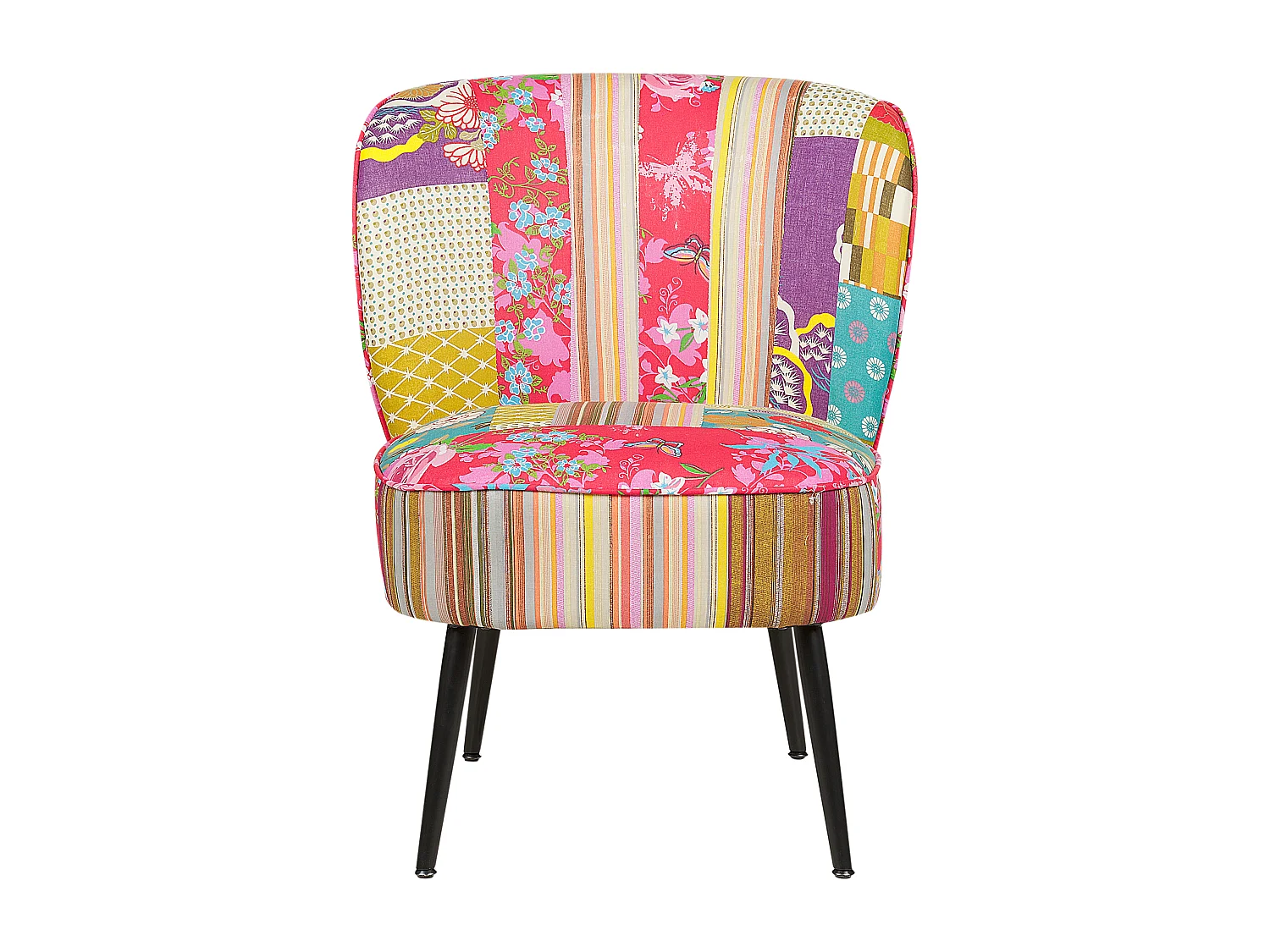 Bequemer Sessel aus Stoff bunt / schwarz Patchwork Design Voss