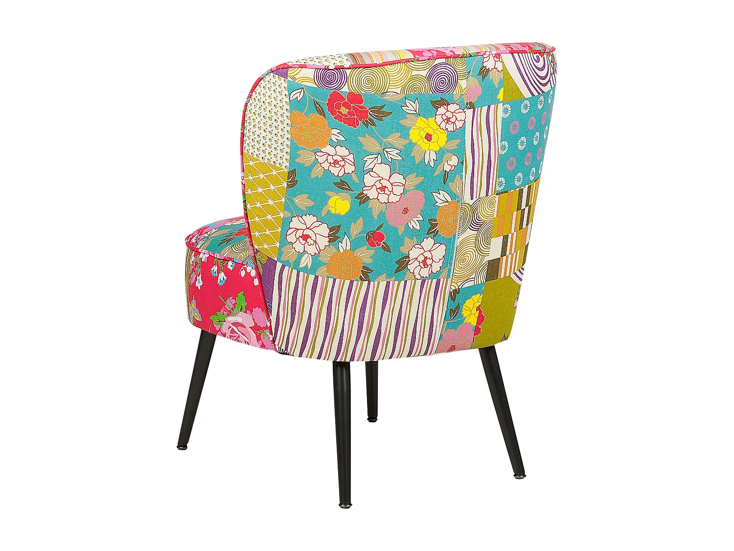 Bequemer Sessel aus Stoff bunt / schwarz Patchwork Design Voss