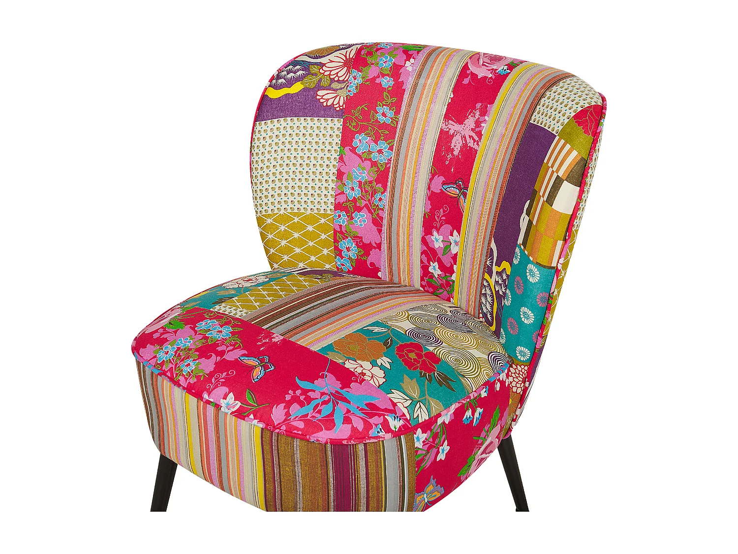 Bequemer Sessel aus Stoff bunt / schwarz Patchwork Design Voss