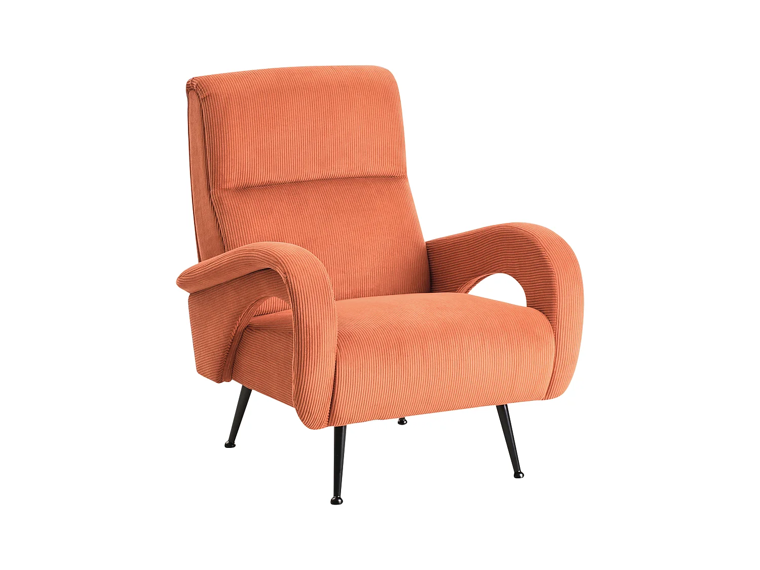 Fauteuil SVALOV Velours côtelé Orange