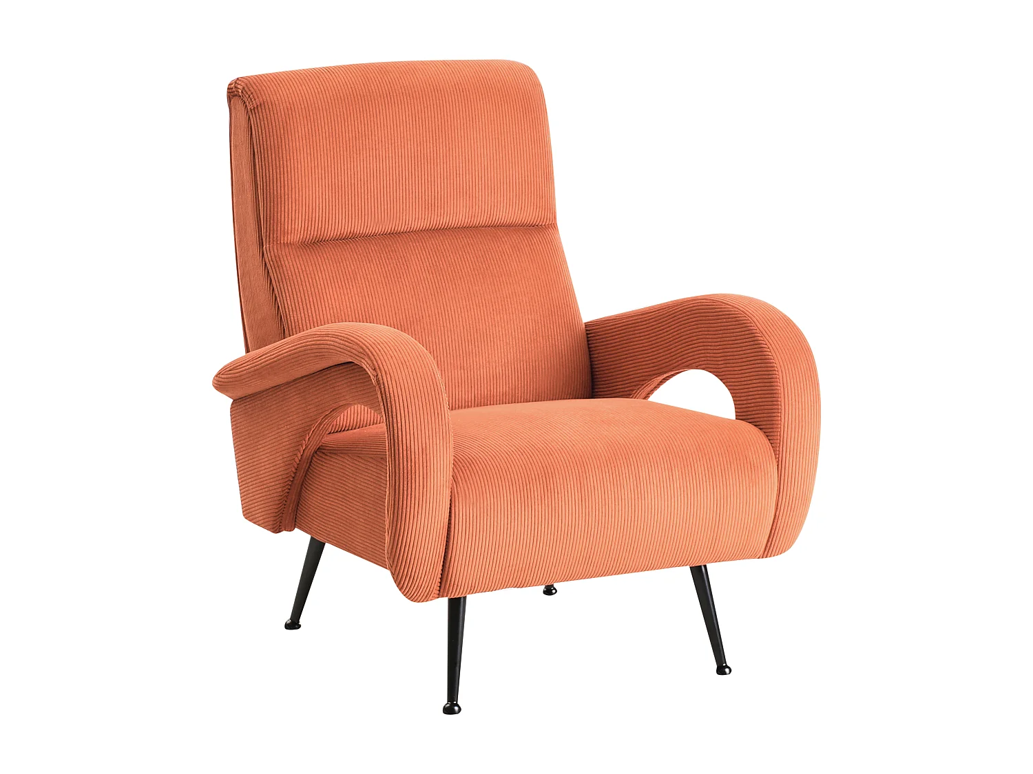 Fauteuil SVALOV Velours côtelé Orange