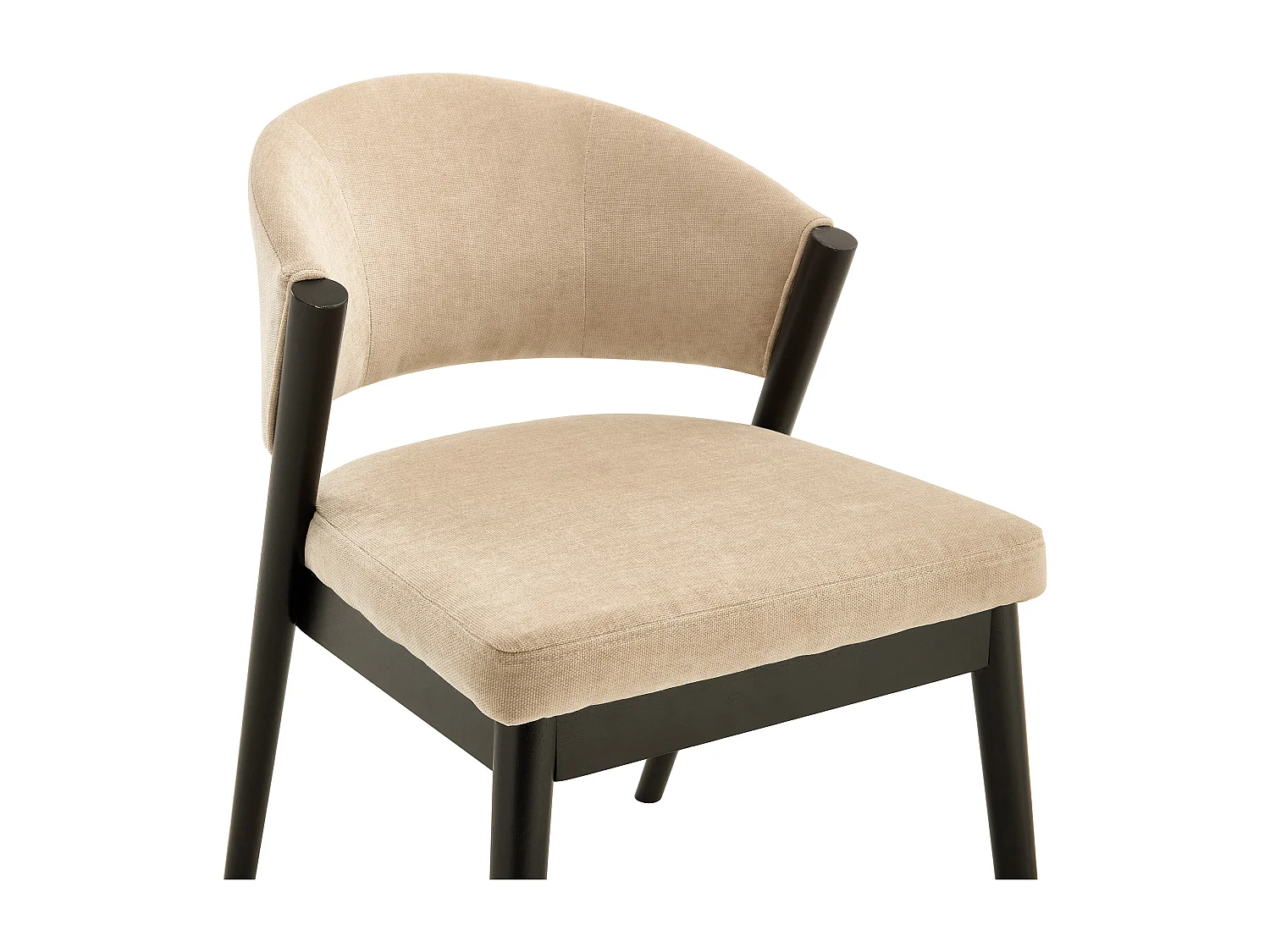 Zestaw 6 krzeseł z tkaniny i drewna hebanowego - Beż - ZELVYN