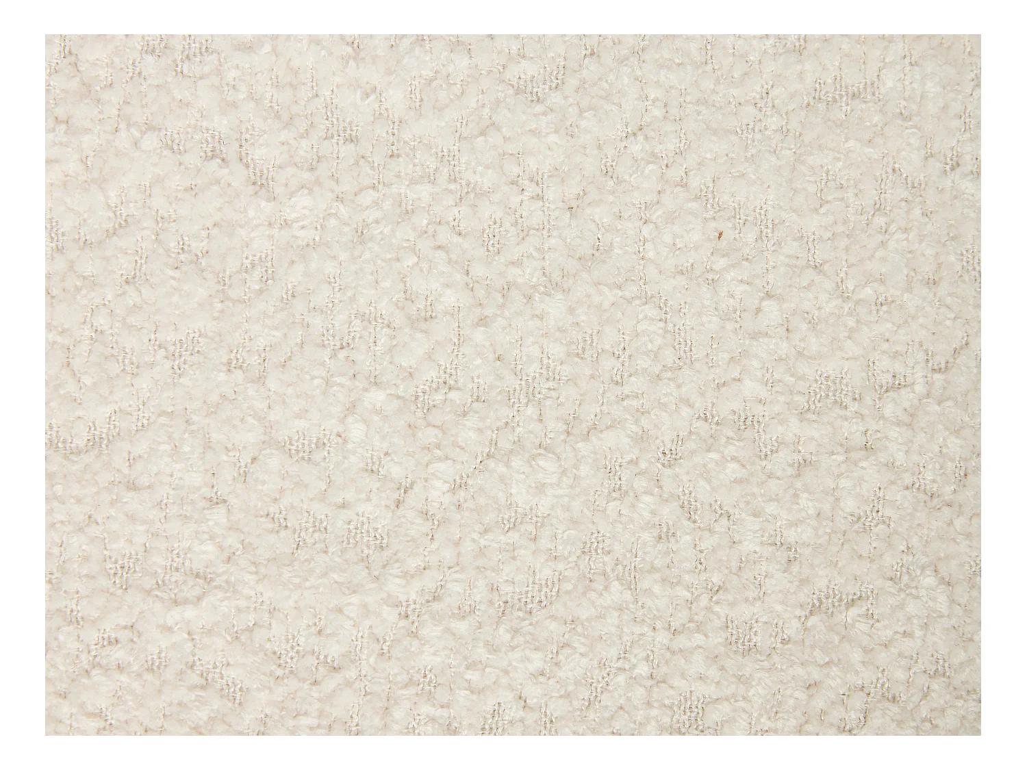 Lot de 6 chaises en tissu bouclette et bois d'hévéa noir - Blanc - ZELVYN