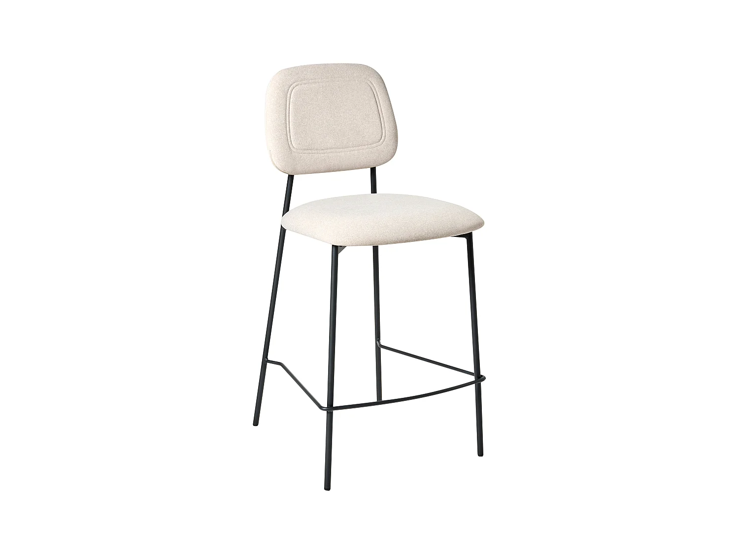 Conjunto de 2 sillas de bar DUETTE Terciopelo Beige claro