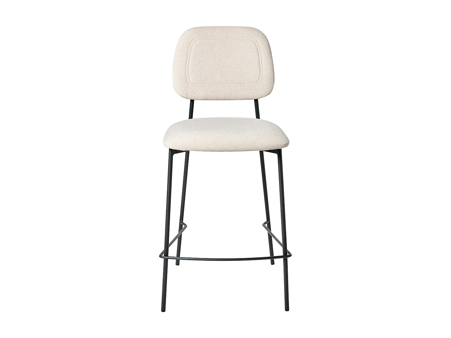 Barstuhl 2er Set Samtstoff hellbeige mit hoher Lehne Fußstütze modern Duette