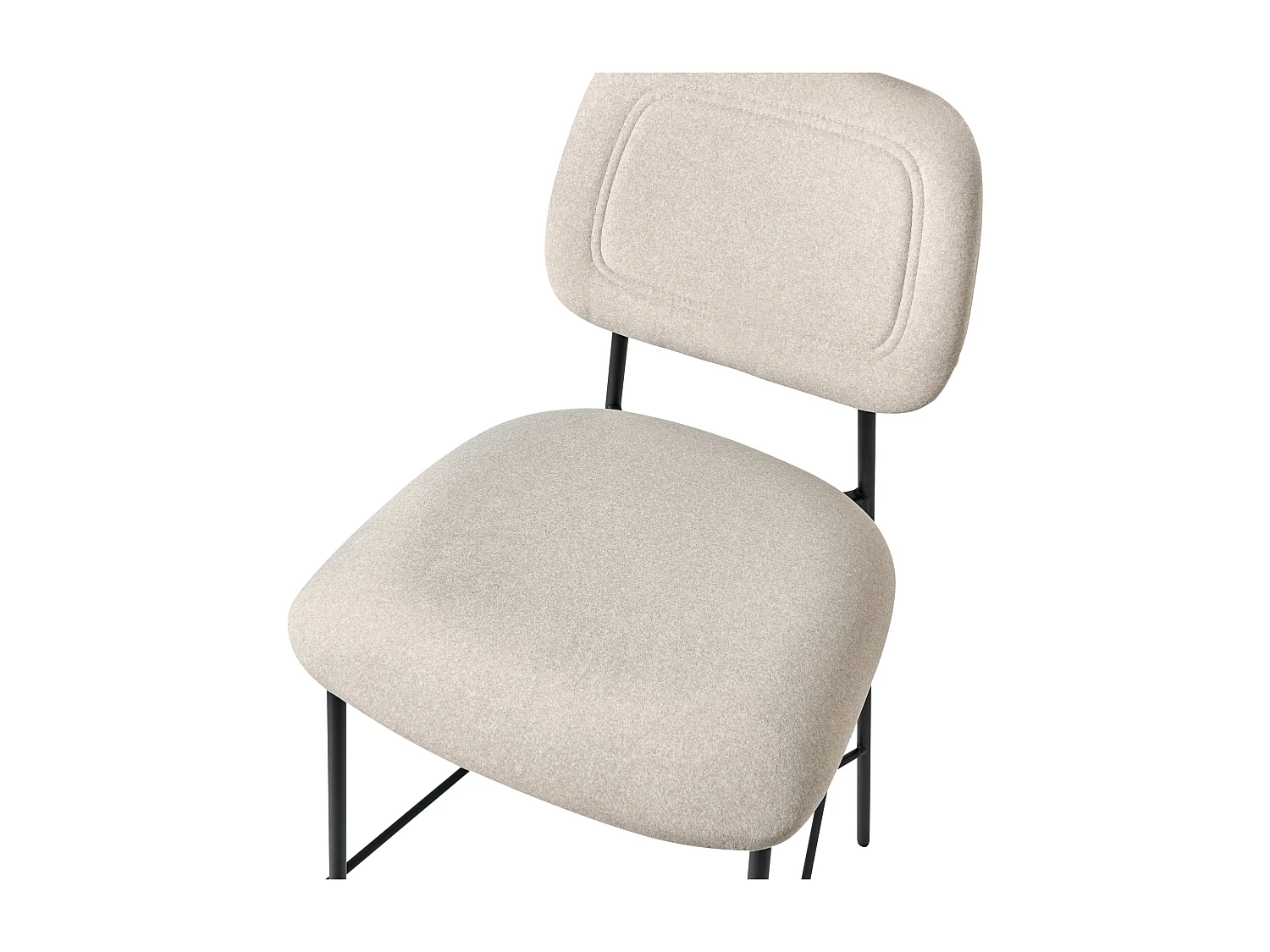 Barstuhl 2er Set Samtstoff hellbeige mit hoher Lehne Fußstütze modern Duette