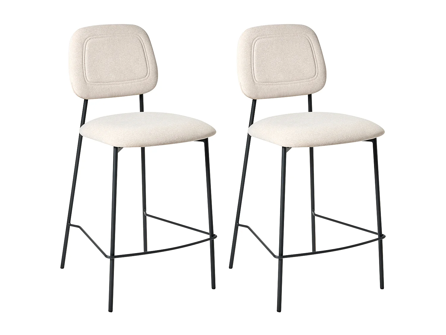 Set mit 2 Barstühlen DUETTE Samtstoff Hellbeige