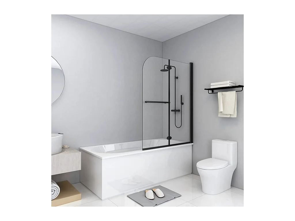 Paroi de douche pliable 2 panneaux