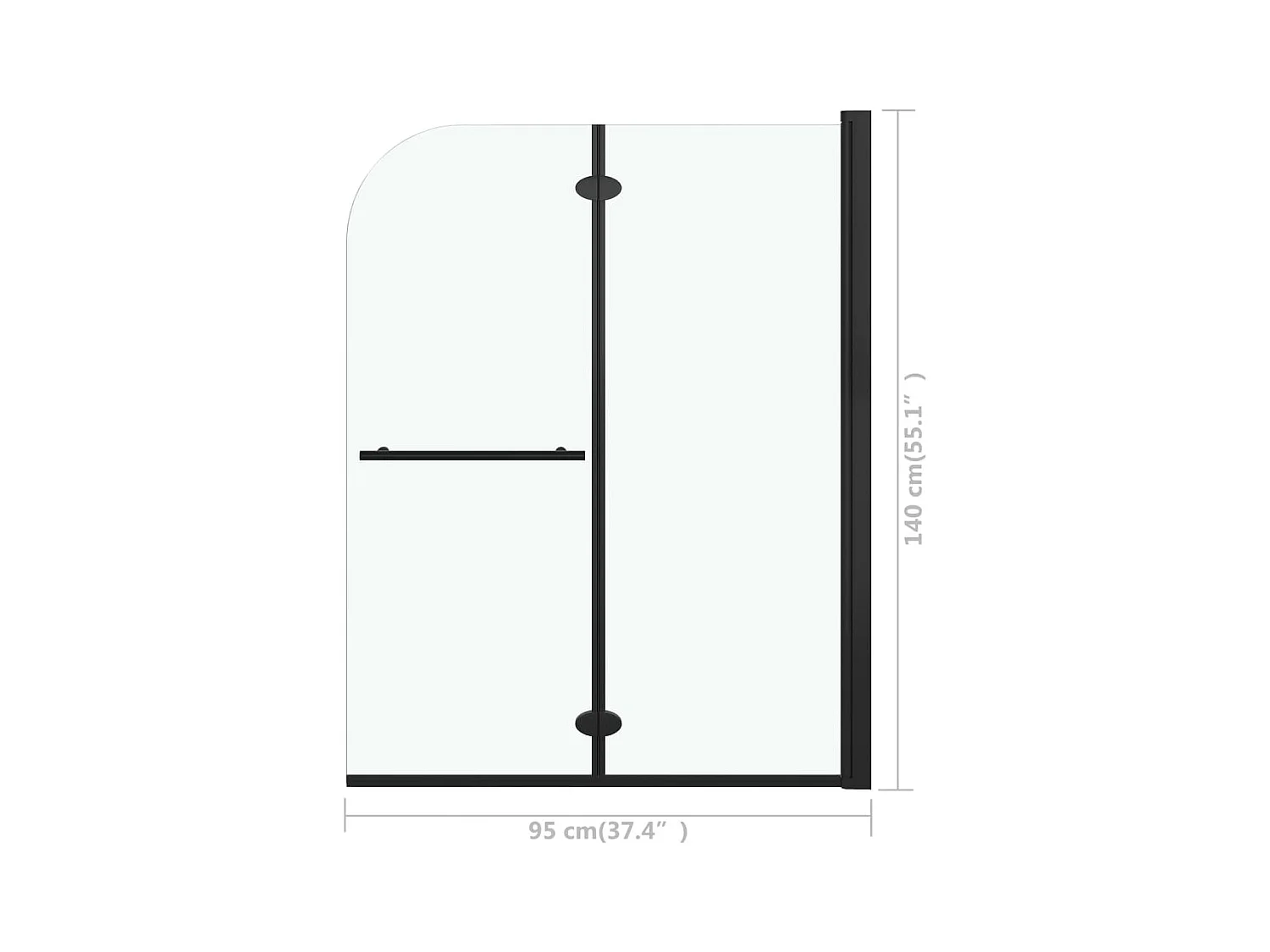 Paroi de douche pliable 2 panneaux