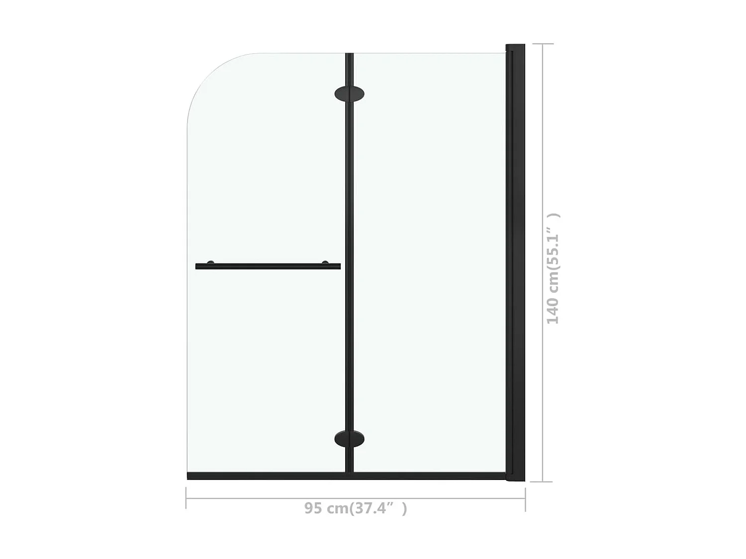 Paroi de douche pliable 2 panneaux