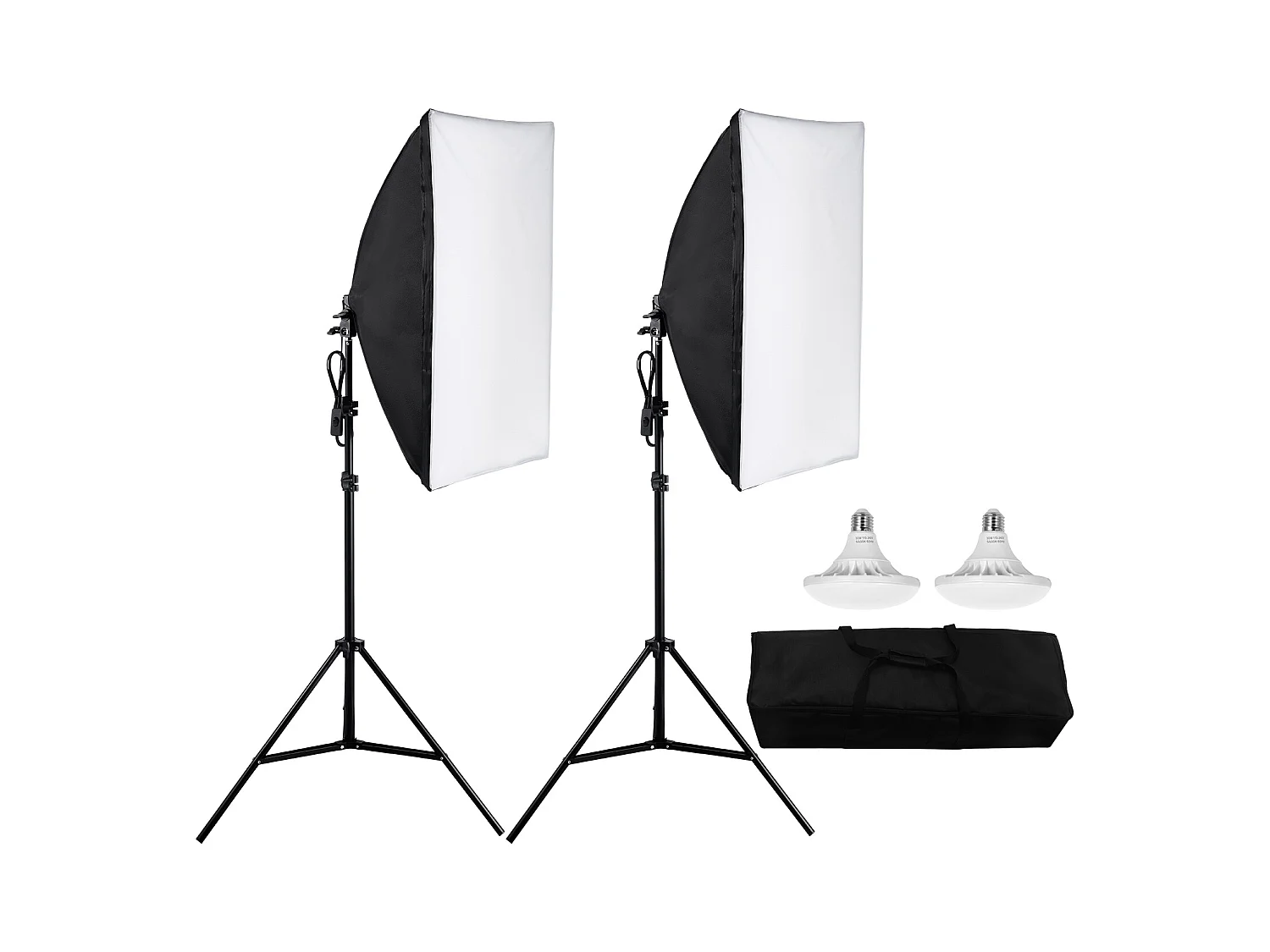 Kit d'Éclairage Softbox SucceBuy, 51 x 71 CM, Ampoules LED 30 W 5 500 K, Support Réglable