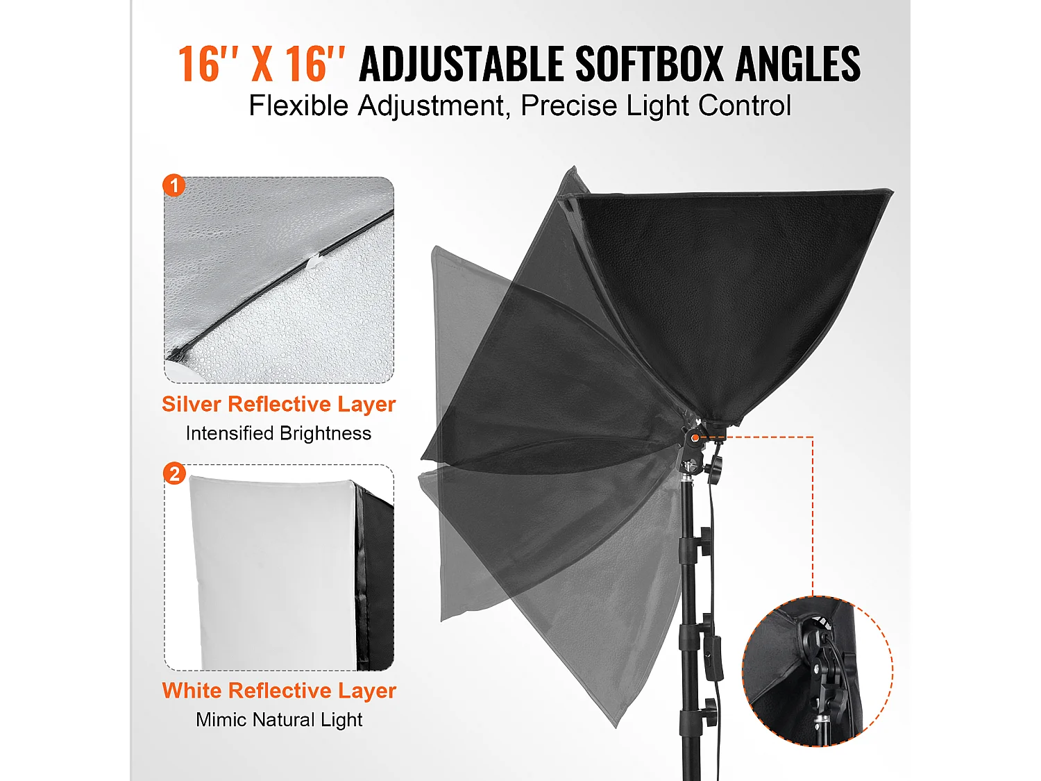 Beleuchtungskit Softbox SucceBuy, 41 x 41 Cm, 3000-6500K Regelbar für die Fotografie