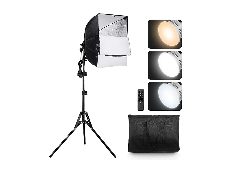 Kit di Illuminazione Softbox SucceBuy, 41 x 41 Cm, 3000-6500K Regolabile per la Ripresa