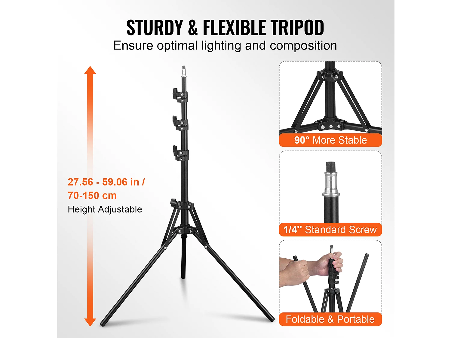 Kit d'Éclairage Softbox SucceBuy 41 x 41 cm Professionnel avec Ampoules LED 45W, Température de Couleur 3000-6500K, Trépied, Télécommande