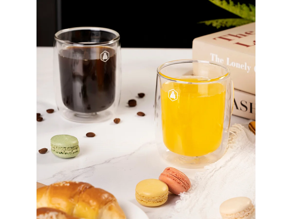 2 mugs à thé double paroi - 250ml