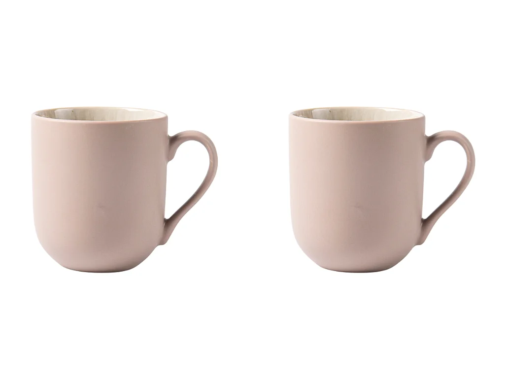 Lot de 2 mugs taupe - "Iris"