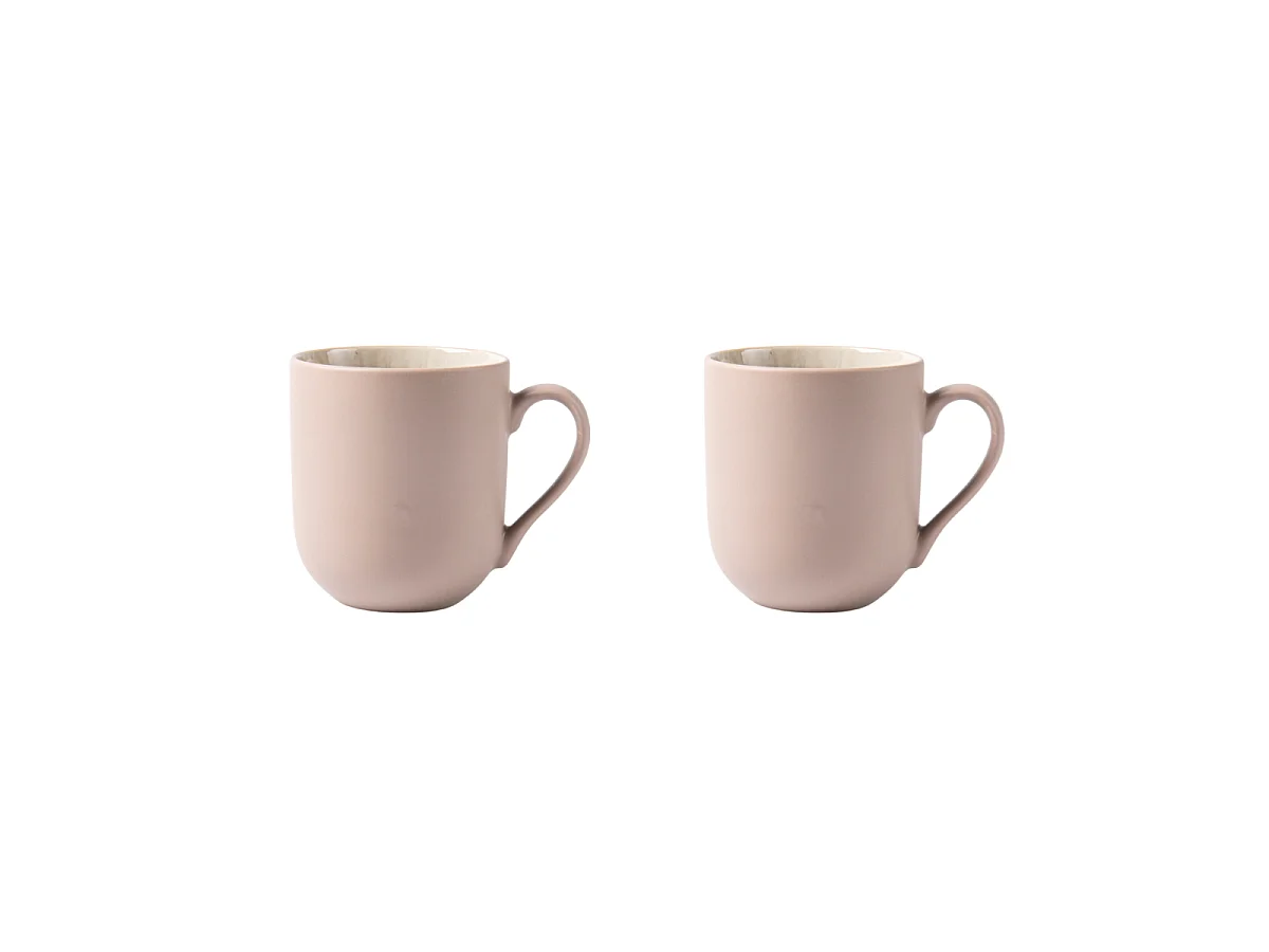 Lot de 2 mugs taupe - "Iris"