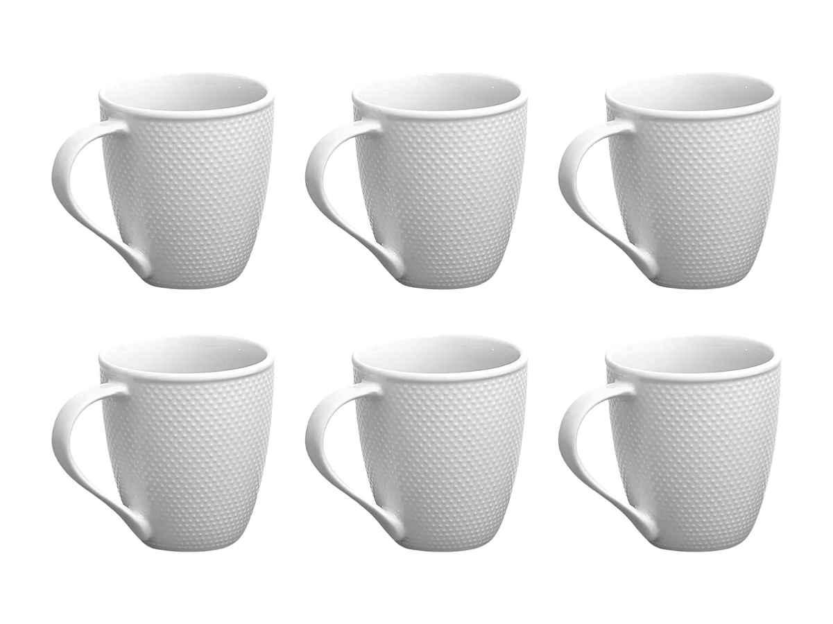 Lot de 6 mugs blanc - "Serenity"