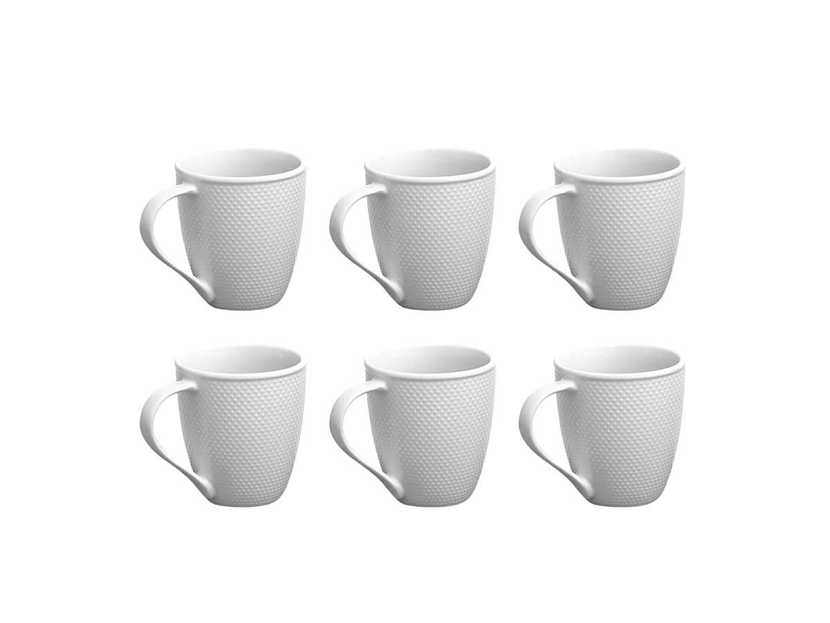Lot de 6 mugs blanc - "Serenity"