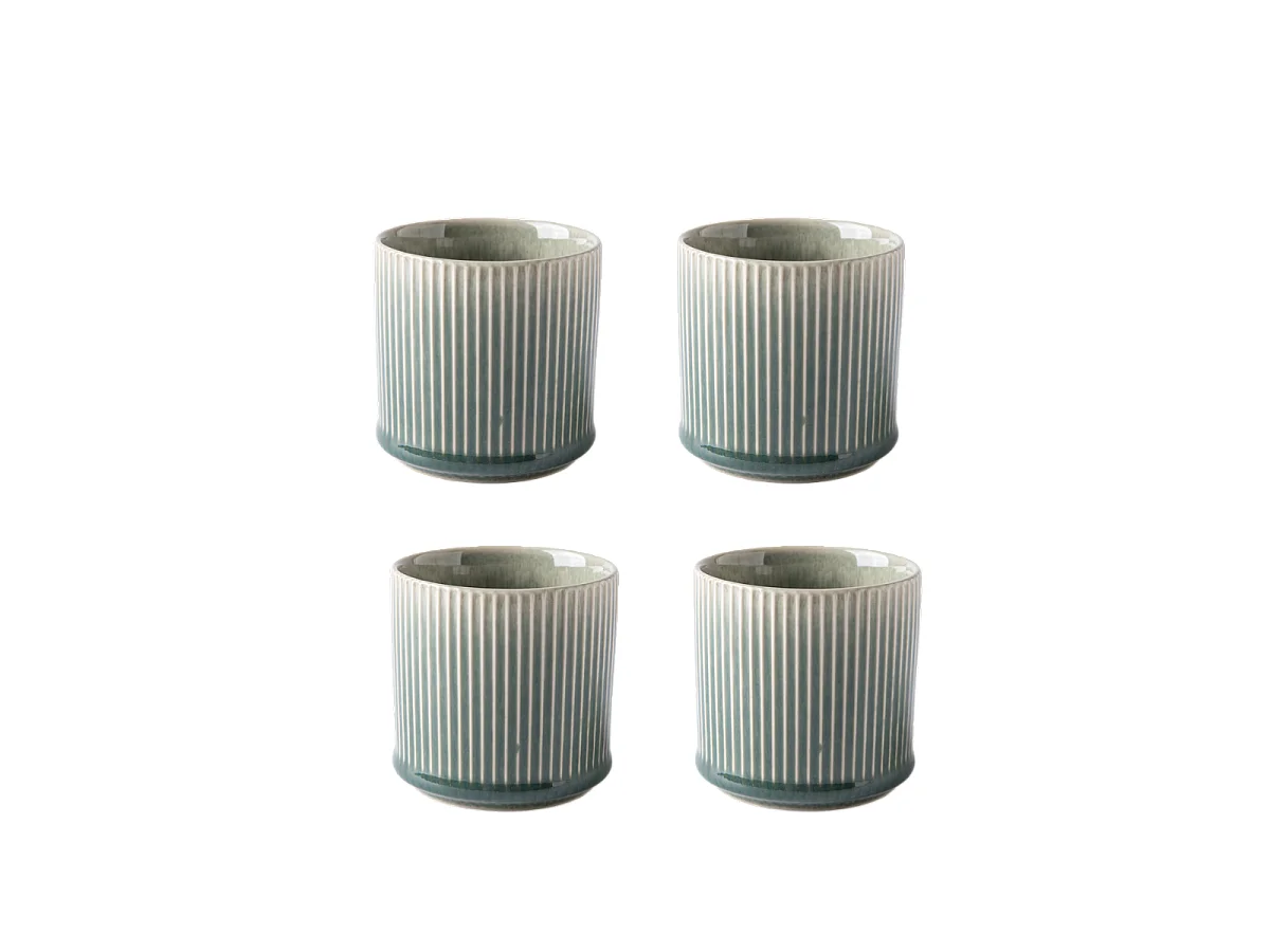 Lot de 4 tasses vert - "Jade"