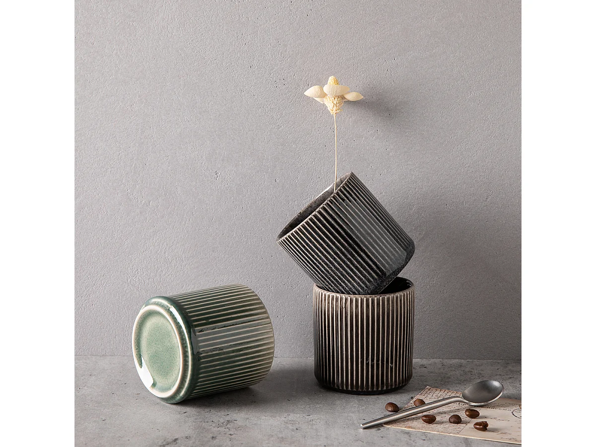 Lot de 4 tasses vert - "Jade"