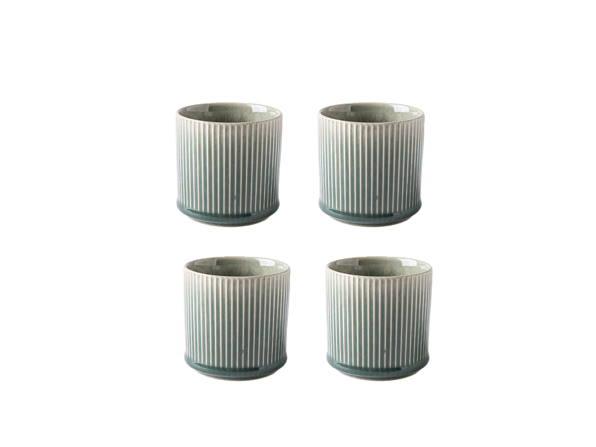 Lot de 4 tasses vert - "Jade"