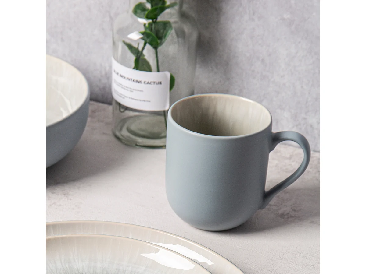 Lot de 2 mugs bleu - "Iris"
