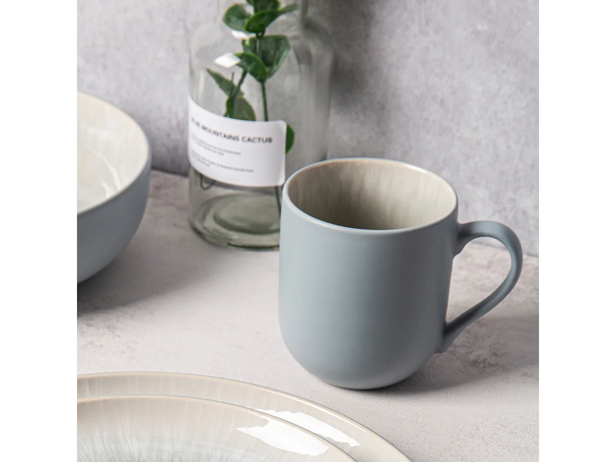Lot de 2 mugs bleu - "Iris"