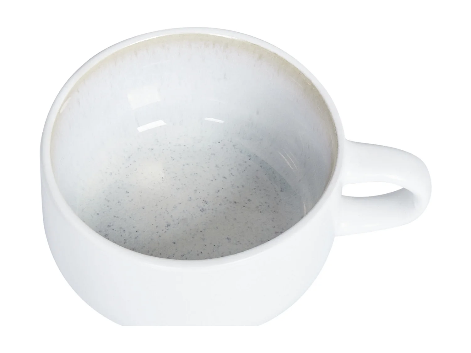 Set van 8 kopjes met schotels SESAME Steengoed Gebroken wit