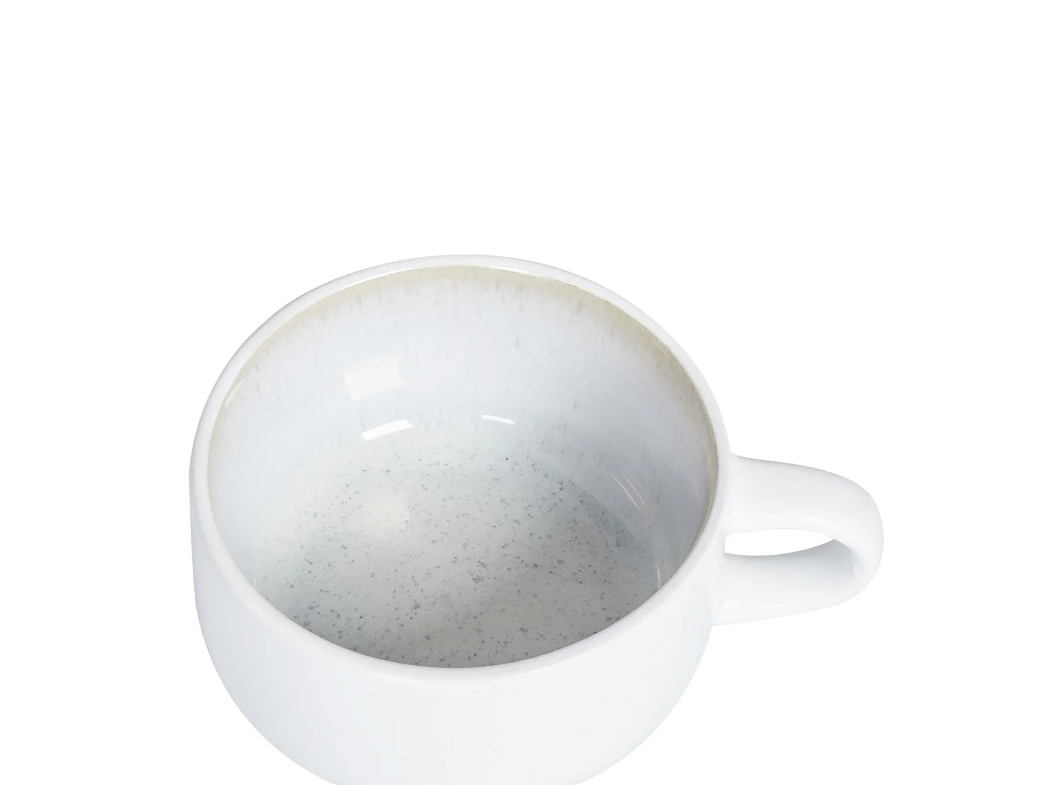 Set of 8 Cups with Saucers SESAME Stoneware Off-White