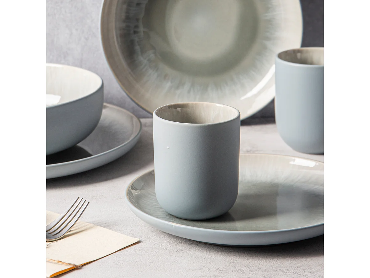 Lot de 4 tasses bleu - "Iris"