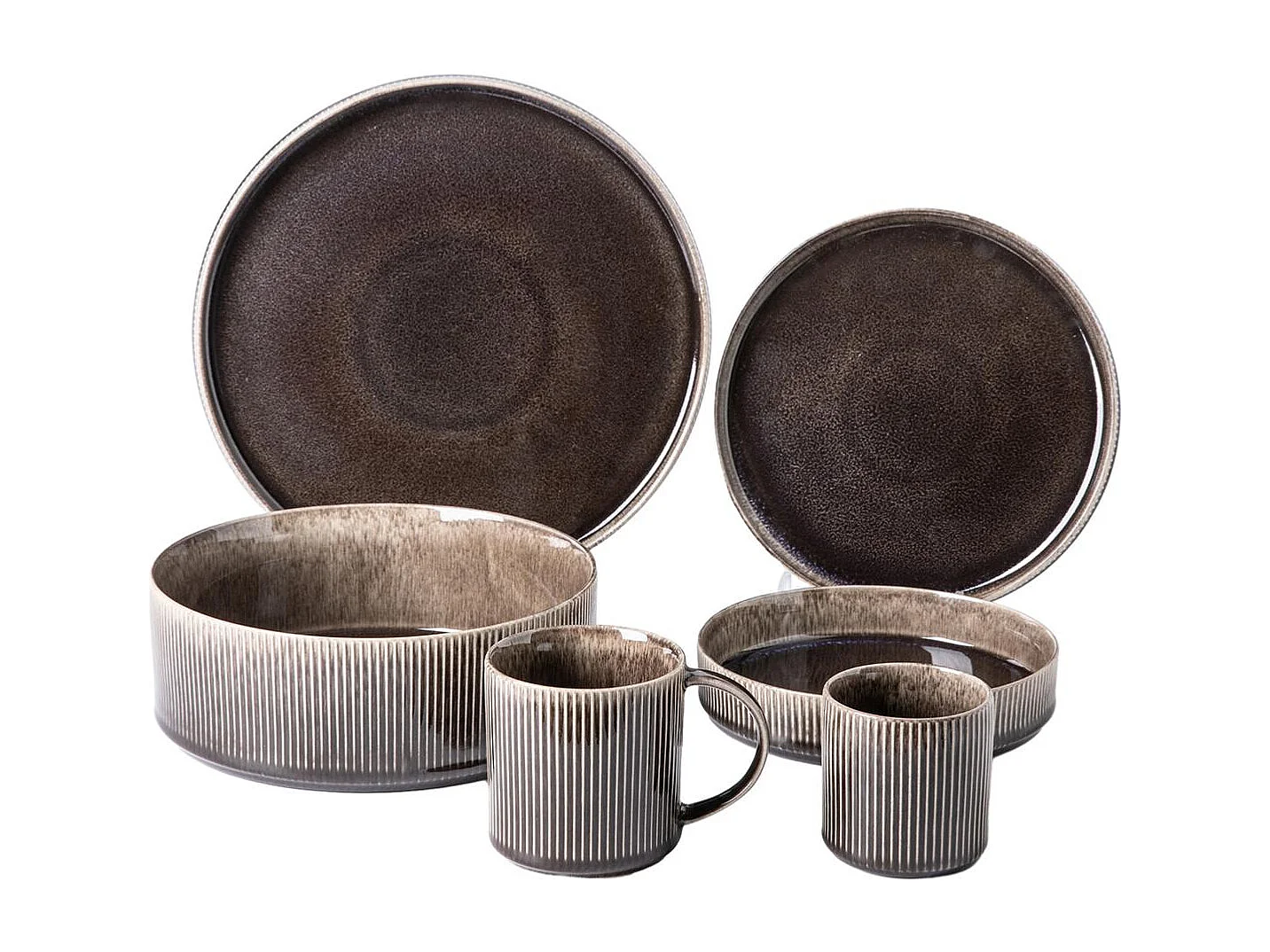 Lot de 2 mugs marron - "Cappuccino"