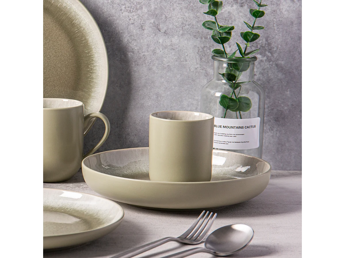 Lot de 4 tasses vert - "Iris"