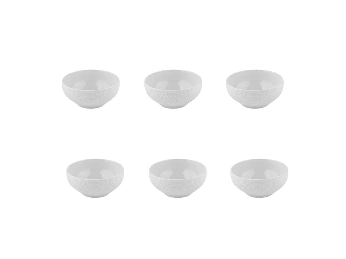 Lot de 6 bols blanc - "Serenity"