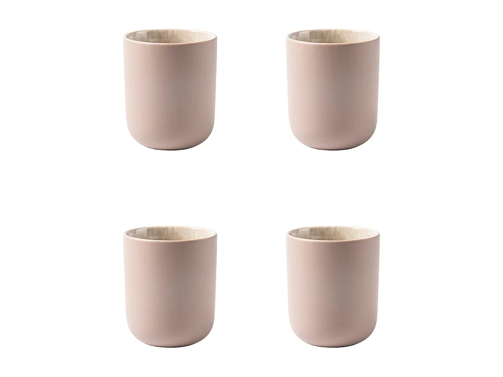 Lot de 4 tasses taupe - "Iris"