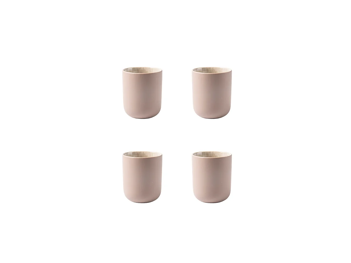 Lot de 4 tasses taupe - "Iris"