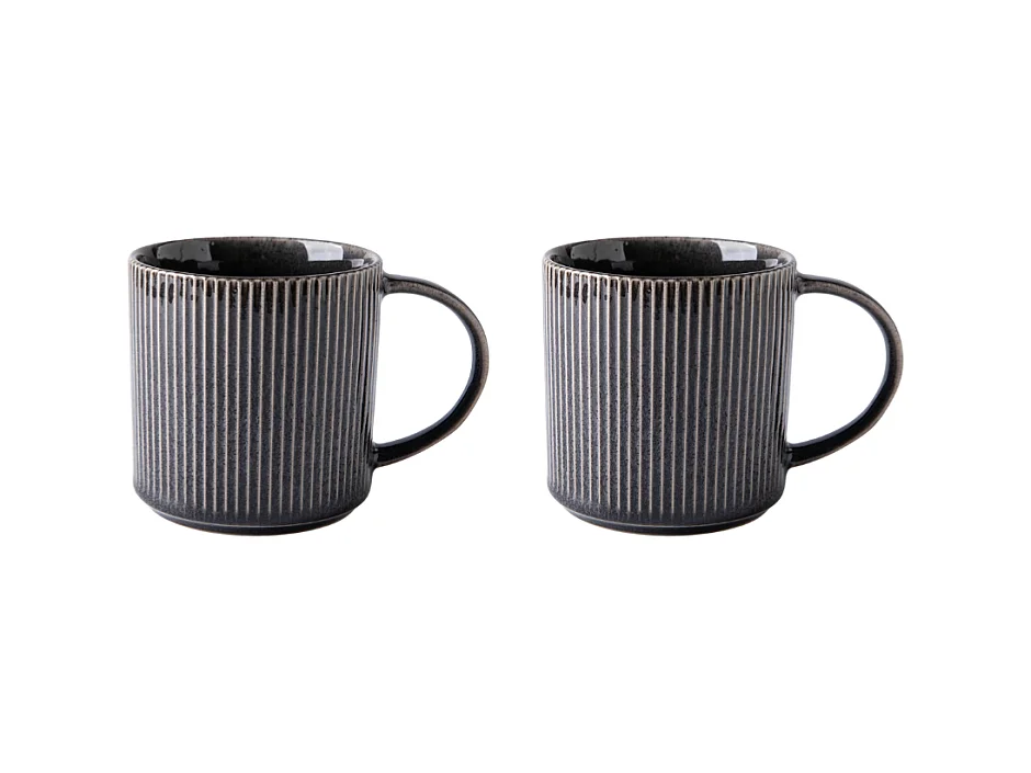 Lot de 2 mugs noir - "Charbon"