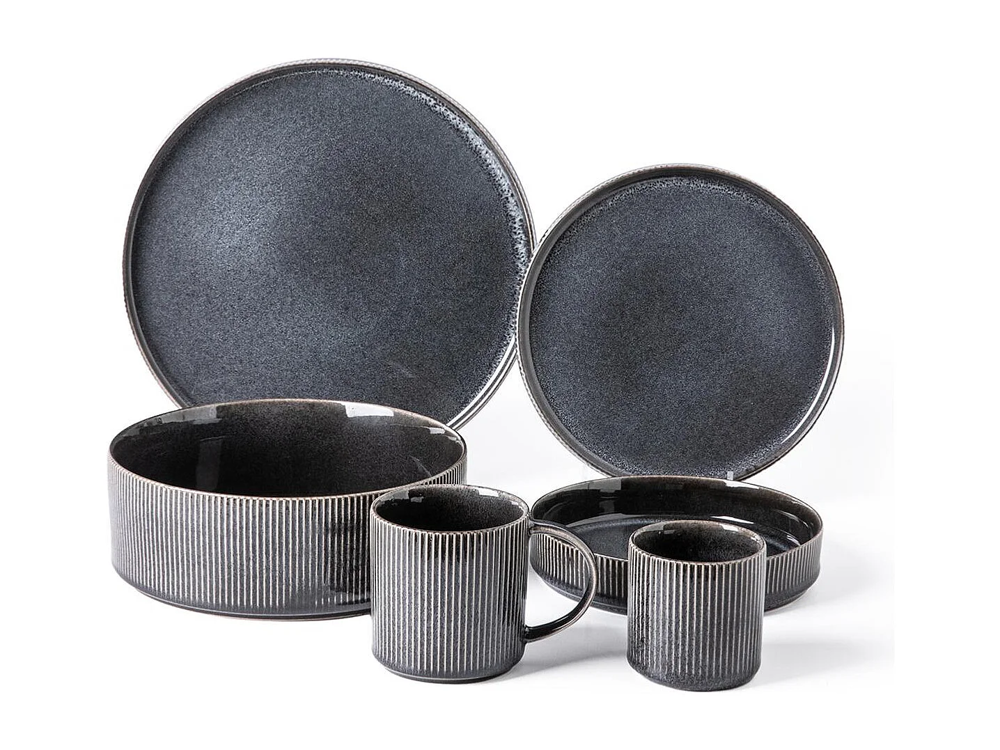 Lot de 2 mugs noir - "Charbon"