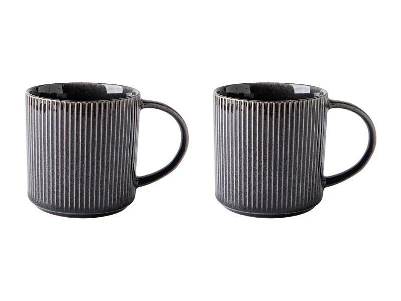 Lot de 2 mugs noir - "Charbon"